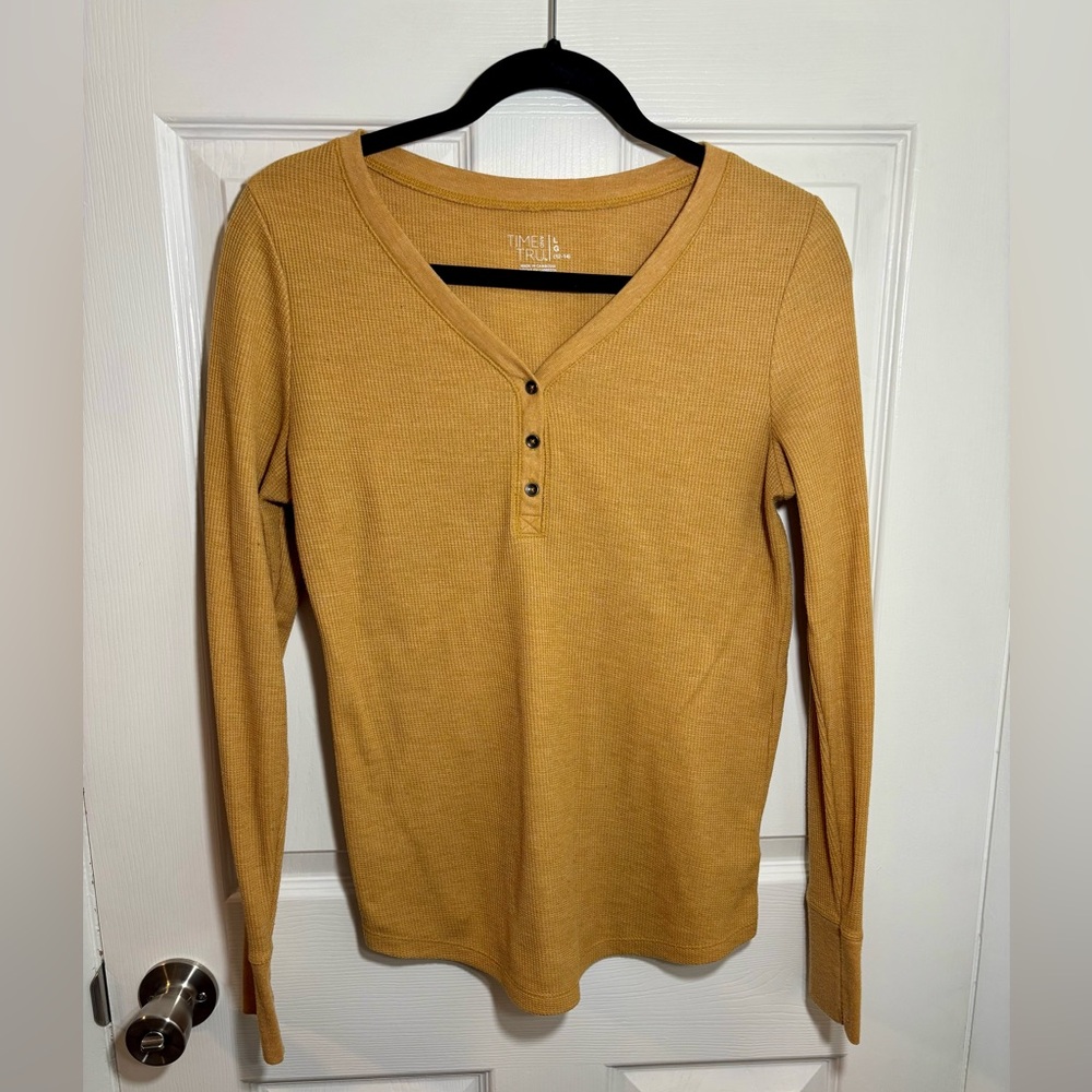 Mustard Yellow Henley - Women’s